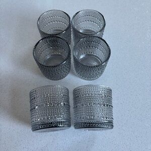 Set of 6 Silver Textured shot glasses